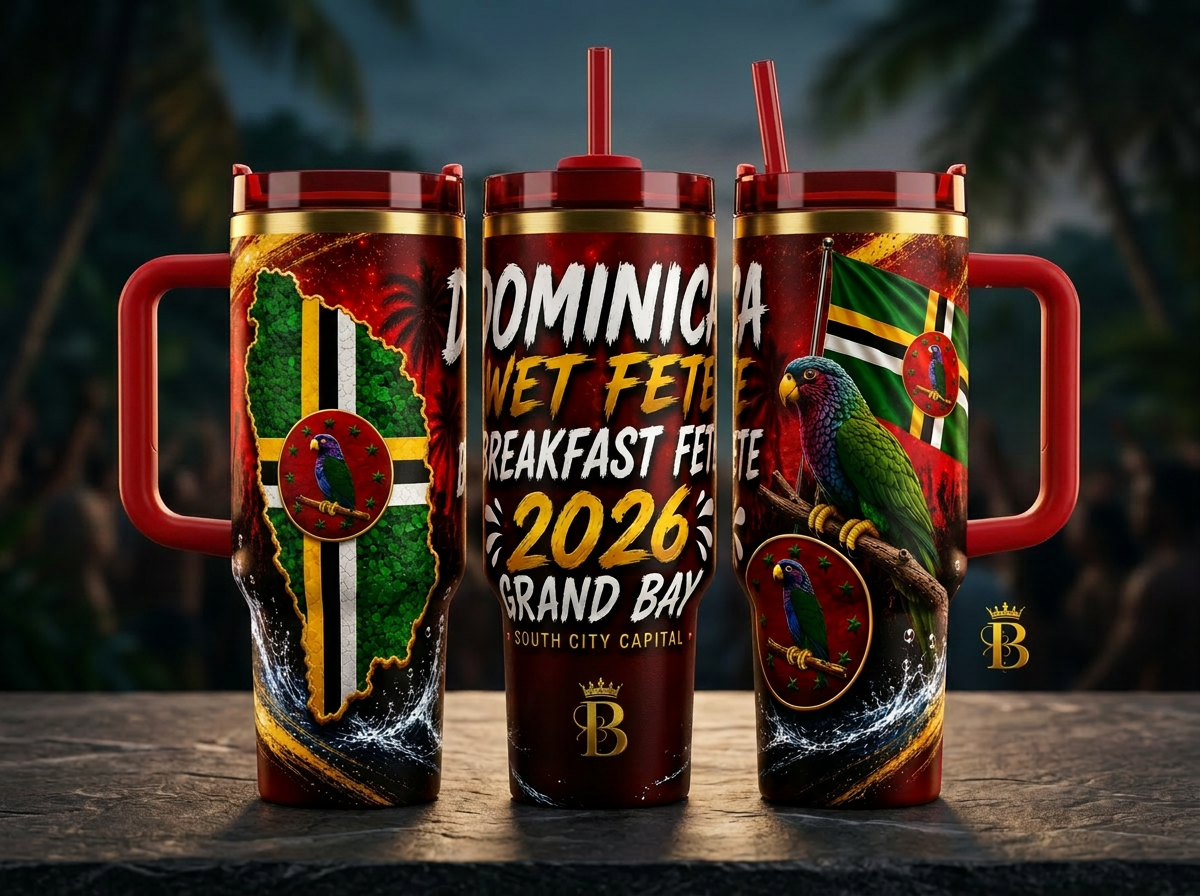 Dominica Wet Fete Breakfast Fete 2026 Tumbler — Grand Bay South City Capital